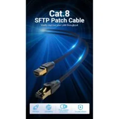 Vention Network Cable - IKGBI - CAT8 SFTP Braided 3.0m Black