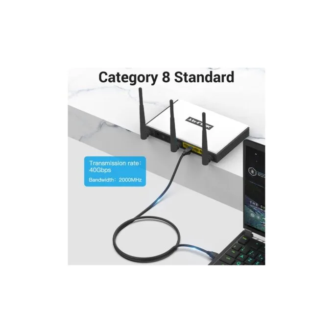 Vention NETWORK Cable - IKIBJ - CAT8 SFTP Slim 5.0m Black — image 9