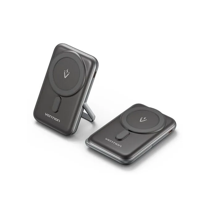 Vention Powerbank Wireless Magnetic 10000mAh 20W - FHNB0 - with Stand Black — image 2
