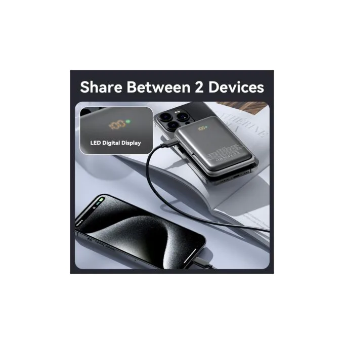 Vention Powerbank Wireless Magnetic 10000mAh 20W - FHNB0 - with Stand Black — image 8
