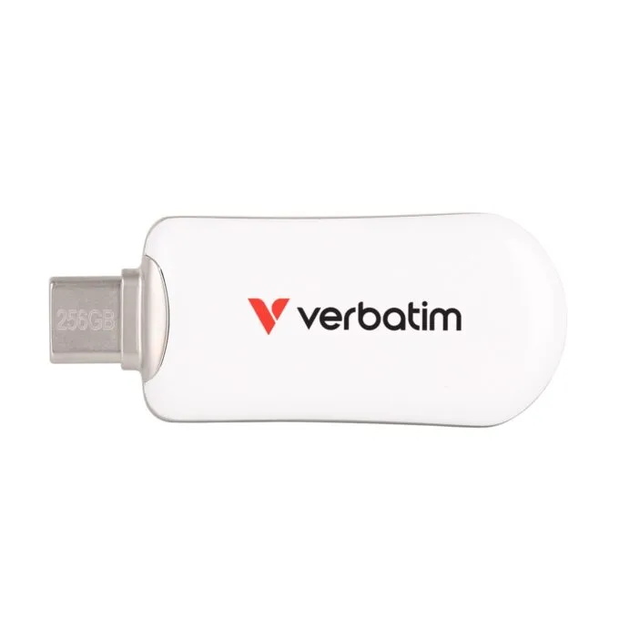 Verbatim 128GB Plectra USB-C 3.2 Gen 1 Flash Drive White - 30229 — image 2