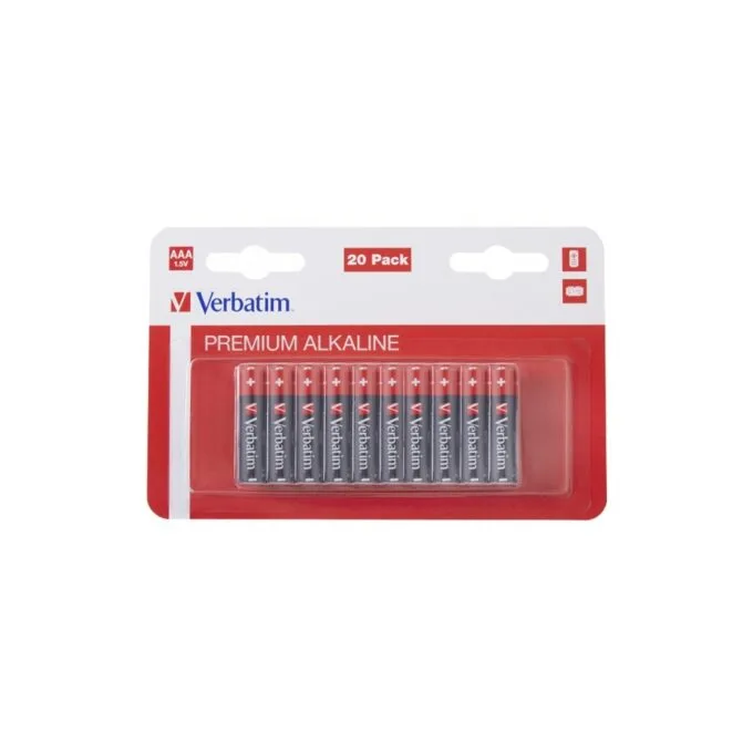 Verbatim Alkaline AAA 20pcs Batteries - Alkaline, AAA, 20pcs — image 1