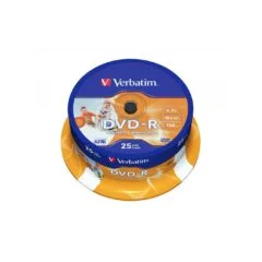 Verbatim DVD-R - 43538 - DVD-R 4.7GB 16X 25-Pack Spindle Printable