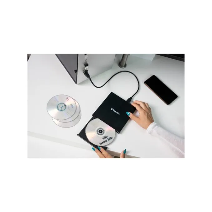 Verbatim External Slimline CD/DVD Writer USB 2.0 Black - 98938 — image 5