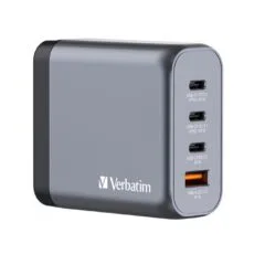 Verbatim GaN Charger 4 Port 140W USB A C (EU UK US) - GNC-140 - Verbatim GaN Charger 4 Port 140W USB A C