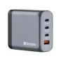 Verbatim GaN Charger 4 Port 140W USB A C (EU UK US) - GNC-140 - Verbatim GaN Charger 4 Port 140W USB A C