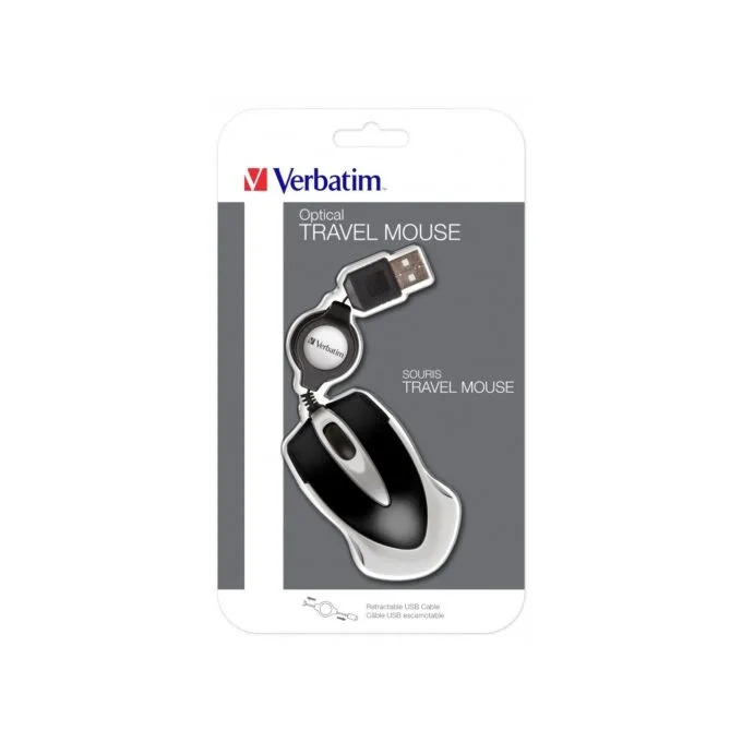 Verbatim GO MINI Wired Optical Travel Mouse - Black — image 2