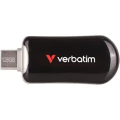Verbatim Plectra USB-C Flash Drive - 30225 - 128GB Black, USB 3.2 Gen1, 100MB/s, Capless