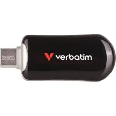 Verbatim Plectra USB-C Flash Drive - 30226 - Black, 256GB, USB 3.2 Gen 1