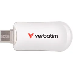 Verbatim Plectra USB-C Flash Drive - 30231 - White, 512GB, USB 3.2 Gen1, Capless