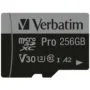 Verbatim Pro microSDXC 256GB - Class 10 UHS-I U3 V30 - Black, with SD Adapter