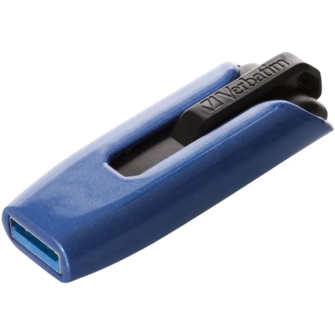 Verbatim V3 MAX USB 3.2 Gen1 Flash Drive - 128GB - Black/Blue, 175 MB/s Read — image 2