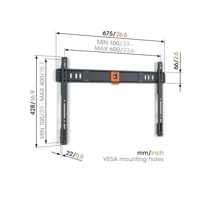 Vogels TV Wall Mount - TVM1603 - Fixed 40-100' Black — image 2
