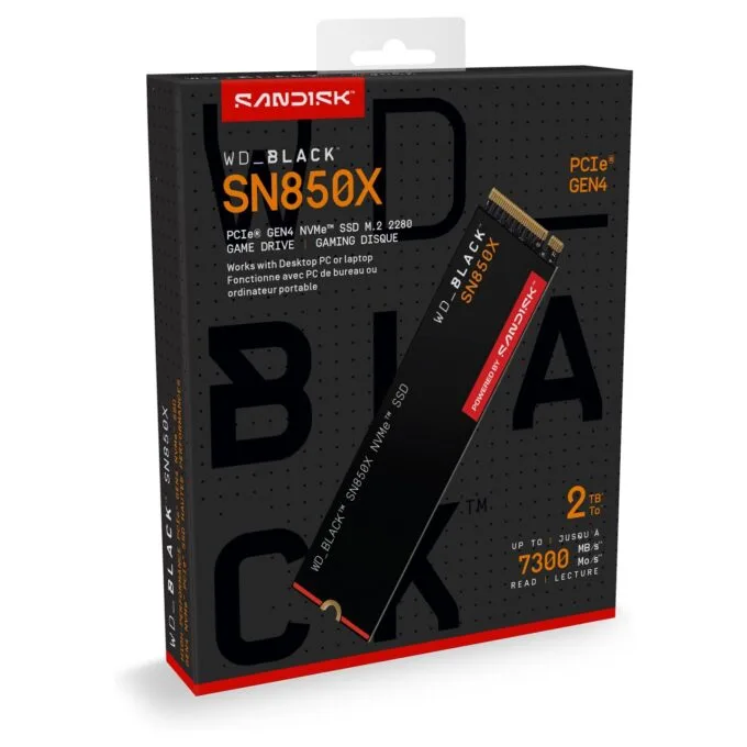 Western Digital WD Black SN850X 2TB M.2 NVMe SSD - PCIe 4.0 x4 7,300 MB/s — image 2