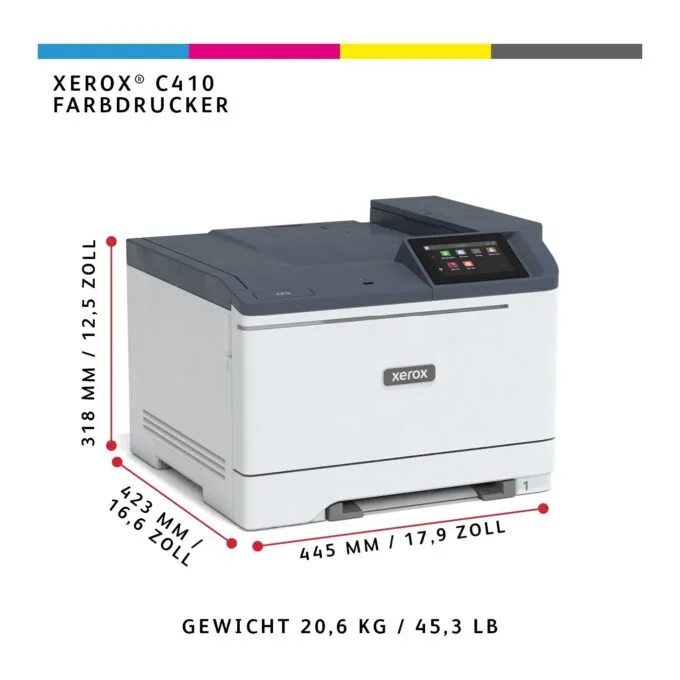 Xerox C410 Color Laser Printer A4 40 ppm LAN Duplex - C410 - Color, A4, Ethernet, Duplex — image 8