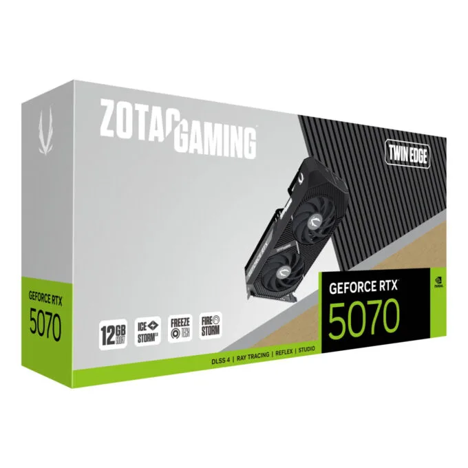 ZOTAC GeForce RTX 5070 Twin Edge - 12GB GDDR7, 2512 MHz Boost, Black, PCIe 5.0 — image 7