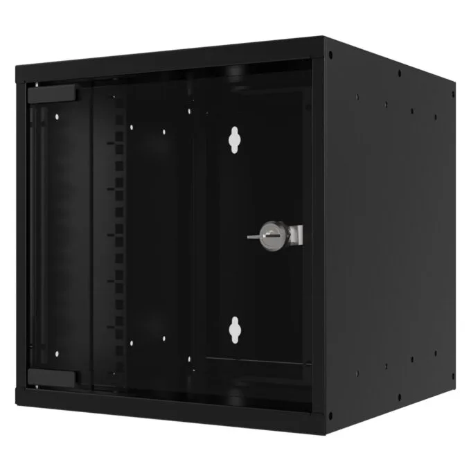 10' Wandgehäuse 9HE Tiefe 300mm 1-teilig RAL9005 — image 1