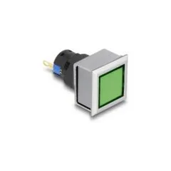 16 mm Kunststoff Signallampe grün Lötversion viereckig