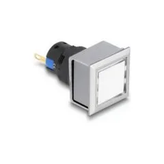 16 mm Kunststoff Signallampe weiß Lötversion viereckig