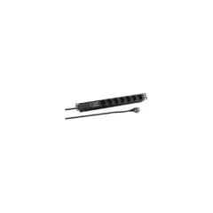 19 1HE Steckdosenleiste 7 x CEE 7 3 mit SS, im Aluprofil, schwarz