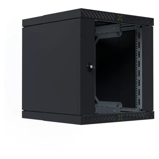 19' Wandgehäuse X-Rack mit Glastür 400-600mm 12HE schw. — image 4