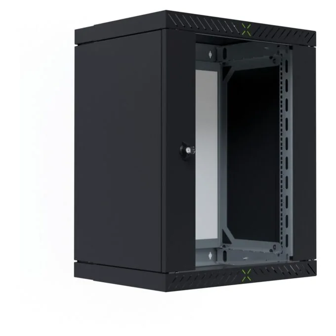 19' Wandgehäuse X-Rack mit Glastür 400-600mm 15HE schwar — image 1