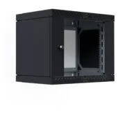 19' Wandgehäuse X-Rack mit Glastür 400-600mm 9HE schwarz