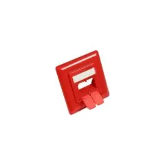 50x50mm inkl. Abdeckrahmen 80x80mm für Netzwerkdosen, verkehrsrot RAL3020, Good Connections®