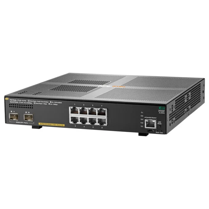 8+2P HP Enterprise Aruba 2930F 8G PoE+ (125W) 2SFP+ Switch — image 2