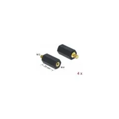 Abstandshalter M4 x M3. Sechskant. Innen Außen. 20 mm schwarz 4 Stück