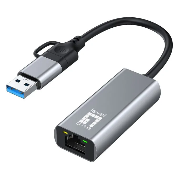 Adapter USB-C + USB-A - to RJ45 10 100 1000 2500 gr — image 2
