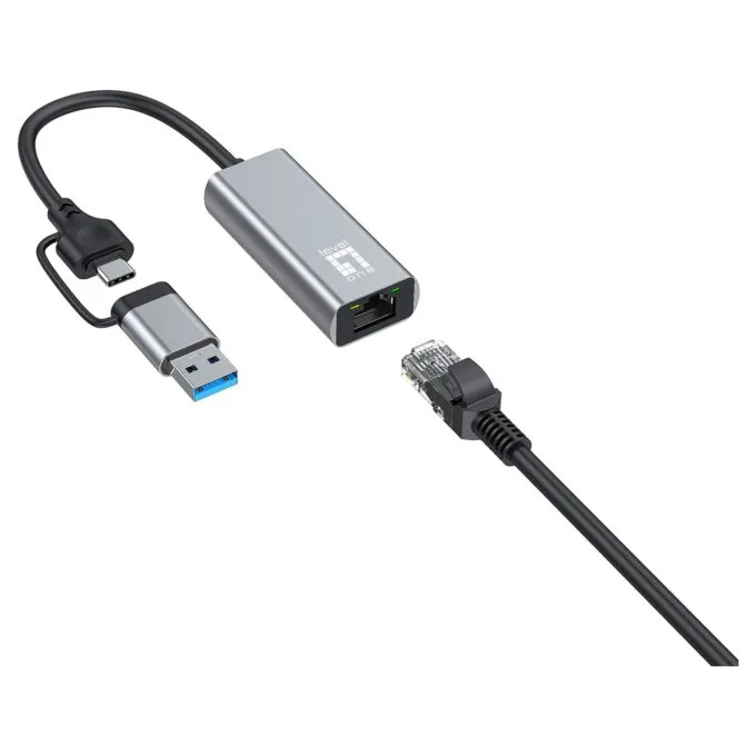 Adapter USB-C + USB-A - to RJ45 10 100 1000 2500 gr — image 3