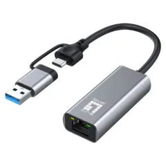 Adapter USB-C + USB-A - to RJ45 10 100 1000 2500 gr