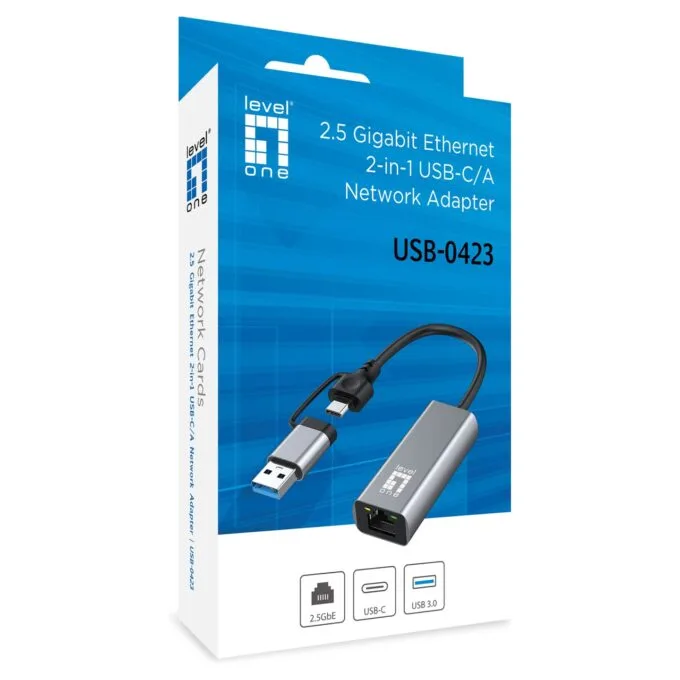 Adapter USB-C + USB-A - to RJ45 10 100 1000 2500 gr — image 5