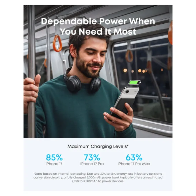 ANKER Nano Powerbank 5.000mAh 15W Slim magnetisch ultra-slim 0.86cm flach Qi2 schwarz — image 7