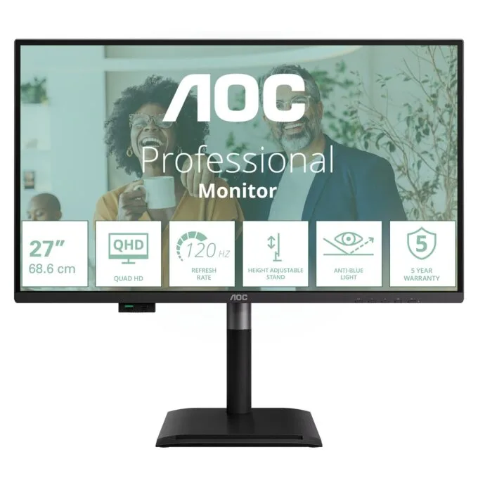 AOC 68.6cm (27') Q27P4CV 16:09 HDMI+DP+USB-C Lift Sp. Bl. — image 1