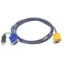 ATEN 2L-5202UP KVM-Kabel VGA USB mit eingebautem PS 2-USB-Konverter schwarz 1.8m