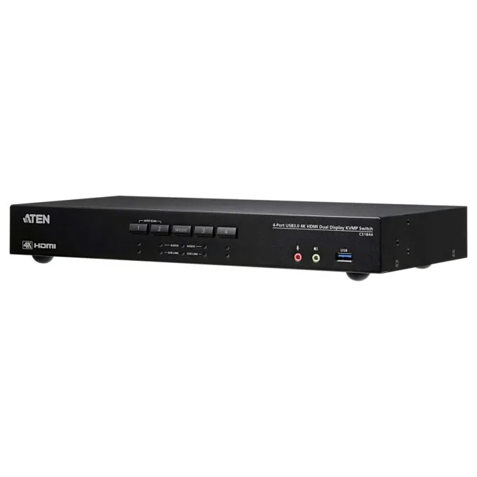 ATEN CS1844 4-Port True 4K HDMI Dual-View KVM Switch mit Audio & USB 3.0Hub — image 1