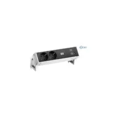 BACHMANN DESK2 2xSchutzkontakt USB A&C USB Charger 22W 0.2m GST18 weiss