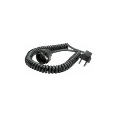 BACHMANN Schutzkontakt-Spiralverlngerung 230V 16A, schwarz, 4 m