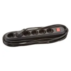 BACHMANN SMART Steckdosenleiste 6x Schutzkontakt Schalter schwarz 5m