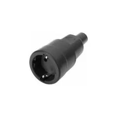 BACHMANN Vollgummikupplung CEE7 3 Vollgmmi IP44 VDE, Knickschutz montierbar, schwarz