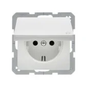 Berker 47516089 SCHUKO-Steckdose m Klappdeckel polarweiss samt