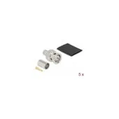 BNC Stecker zum Crimpen RG6 mit passendem Schrumpfschlauch - 5 Stück