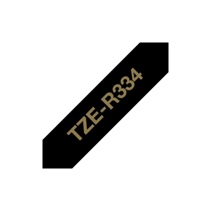 BROTHER P-Touch 12mm black gold ribbon tape — image 1