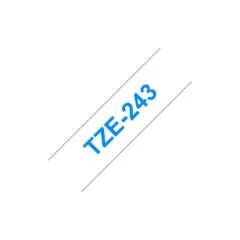 BROTHER P-Touch TZE-243 blau auf weiss 18mm