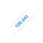 BROTHER P-Touch TZE-243 blau auf weiss 18mm
