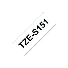BROTHER P-Touch TZE-S151 schwarz auf clear 24mm extra gluey