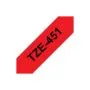 Brother TZe-451 Schriftband. 24mm x 8m . schwarz auf rot. selbstklebend
