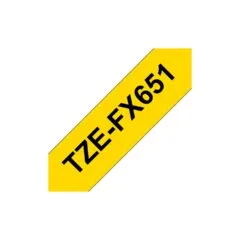 Brother TZe-FX651 Beschriftungsband Schwarz auf Gelb